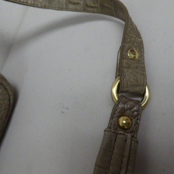 Brahmin crocodile leather crossbody shoulder bag taupe - Picture 6 of 9